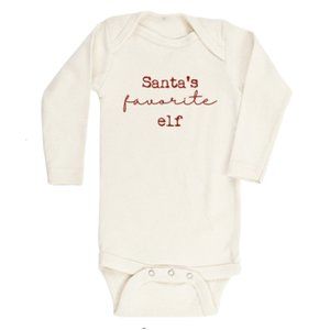 NWT:  Tenth & Pine Organic Cotton Bodysuit: Santa's Favorite Elf